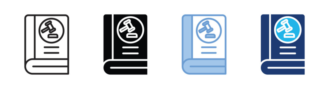 Law faculty icon set multiple style collection