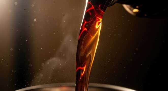 Pouring Delicious Coffee - A Close-Up Shot of Freshly Brewed Beverage.