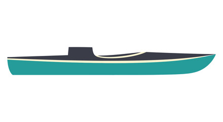 Minimalist Teal Kayak Vector Illustration © denisjack