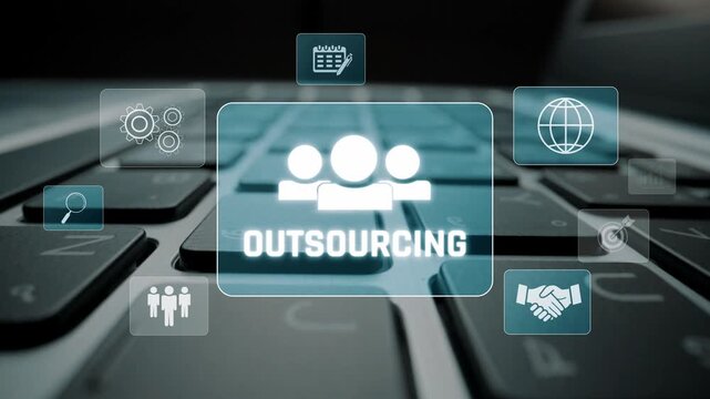 Outsourcing concept showing collaboration, delegation, global workforce, productivity, and task management through remote teams and external service providers Marrow