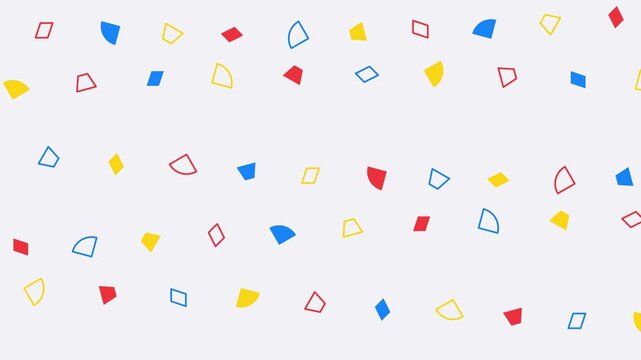 Abstract Bauhaus Animation of Colorful Rotating Geometric Shapes on White Background