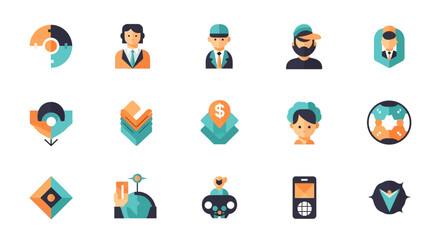 Fototapeta premium Business and Professional Icon Set