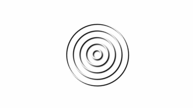 White outline of concentric circles with a subtle shadow on a white background rings target