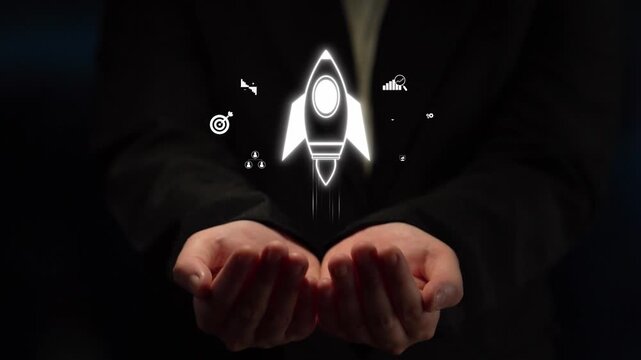 Startup launch and business growth concept, rocket symbolism, entrepreneurship, startup innovation, and early-stage success strategies for new business development and expansion. Muxer