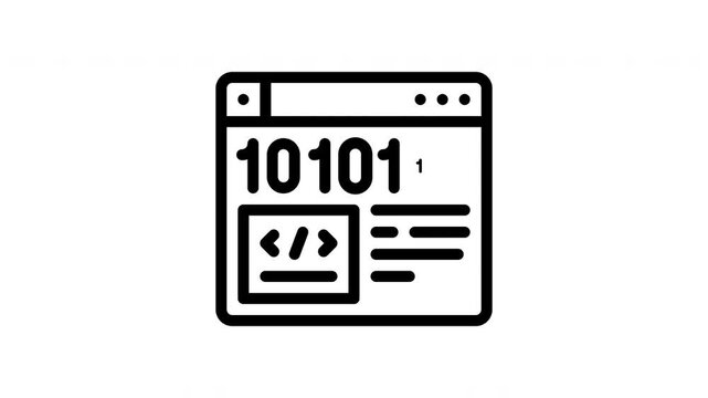 binary code minimalist stroke animation