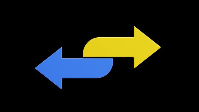 3D Double Arrow Direction | Alpha Channel
