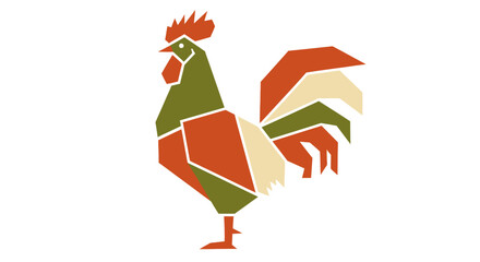 Geometric Rooster Vector Illustration © Anis