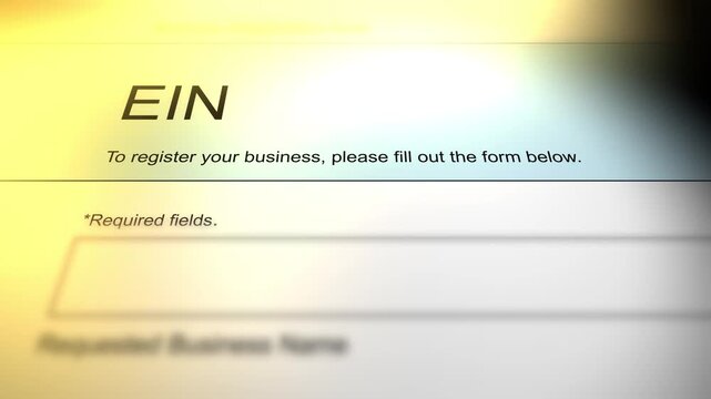 Cinematic Camera Slides Across a Business Document - EIN.