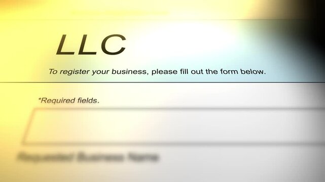 Cinematic Camera Slides Across a Business Document - LLC Registration