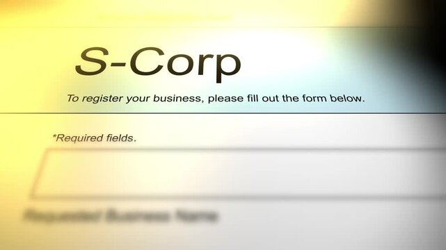 Cinematic Camera Slides Across a Business Document - S-Corp Registration