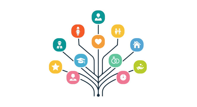 Life Milestones Infographic Tree Vector