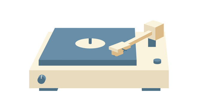 Vintage Record Player Vector Illustration