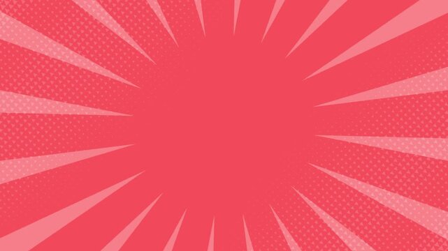 Bright pink comic book speed lines bursting inward with subtle pop art halftone dots for anime manga expression style creative design video production loop animation asset