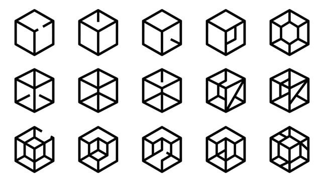 Geometric shapes in black and white.
