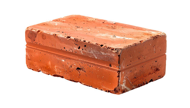 Weathered red brick with chipped edges on black background