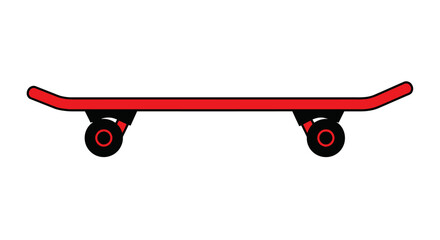 Red Skateboard Flat Vector Illustration © Bagaskara