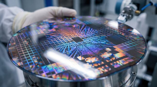 Silicon Wafer Reflecting Light