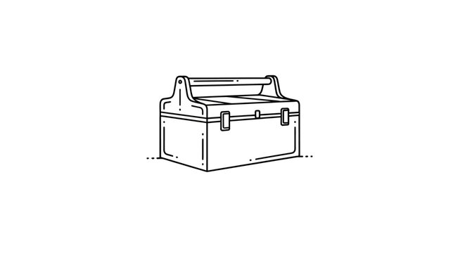 Portable plastic toolbox with handle and latches.