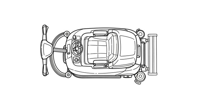 Top view of a modern vacuum cleaner design.
