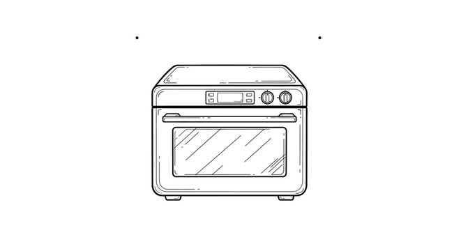 Modern countertop microwave oven with digital display.