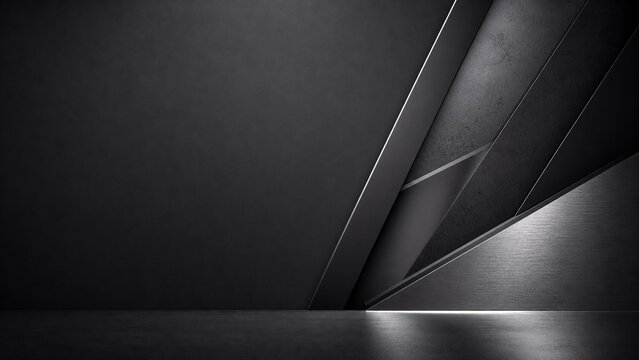 Enterprise technology background with graphite geometric depth