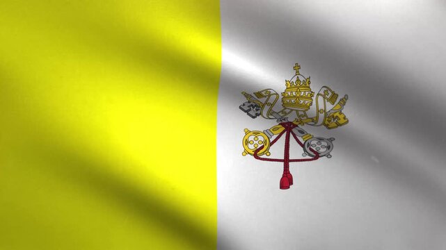 Vatican City Flag Waving Seamless Loop