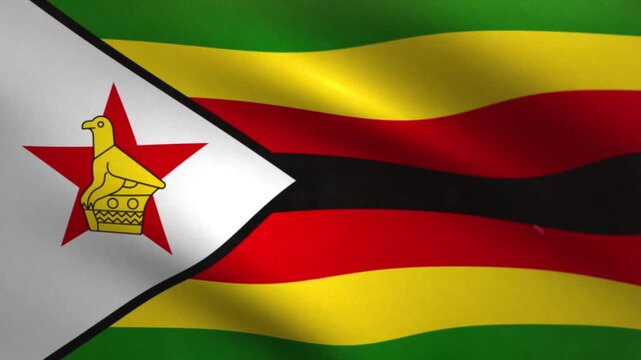 Zimbabwe Flag Waving Seamless Loop