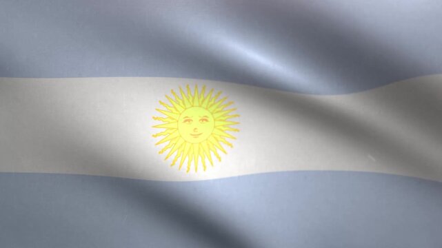 Argentina Flag Waving Seamless Loop