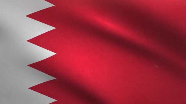 Bahrain Flag Waving Seamless Loop