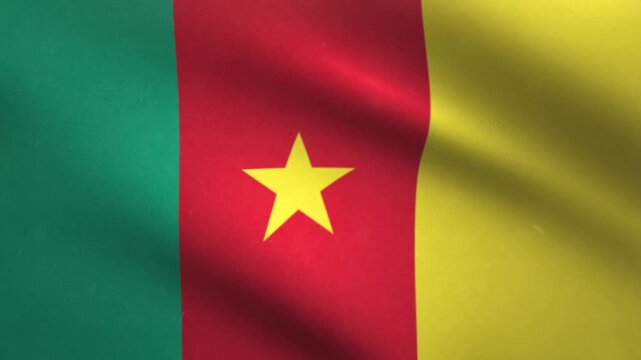 Cameroon Flag Waving Seamless Loop