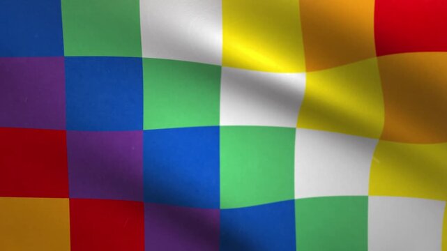 Multicolor Checkered Flag Waving Seamless Loop