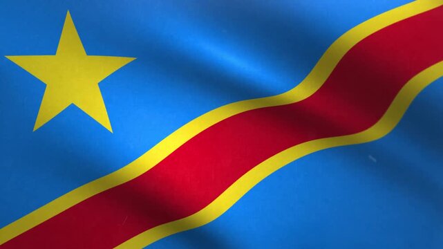 Democratic Republic of the Congo Flag Waving Seamless Loop