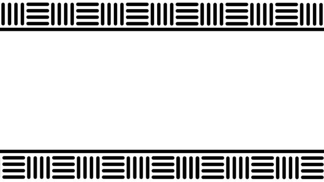 Two matching horizontal striped border strips framing an empty white space at the top and bottom of the panel