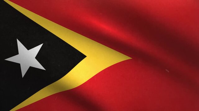 East Timor Flag Waving Seamless Loop