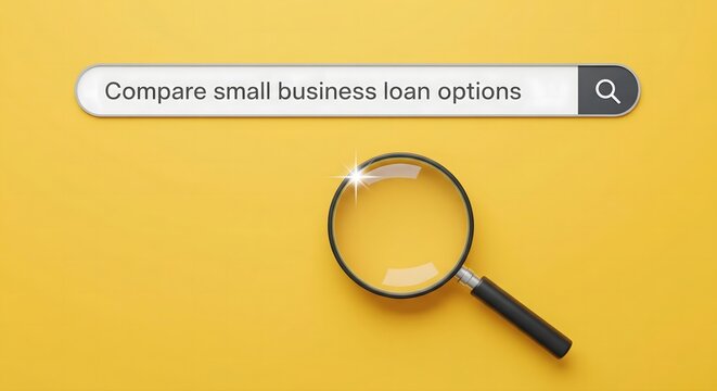 D Illustration Compare Small Business Loan Options Text In The Onli...