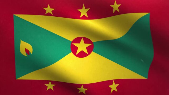 Grenada Flag Waving Seamless Loop