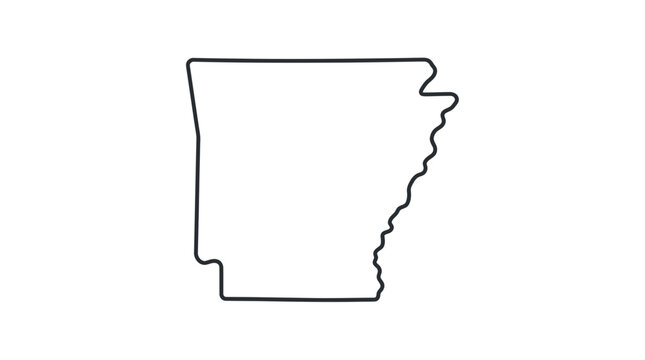 Arkansas state map outline in minimalist black line art