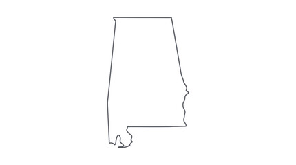 Alabama state map outline in minimalist style © Damung