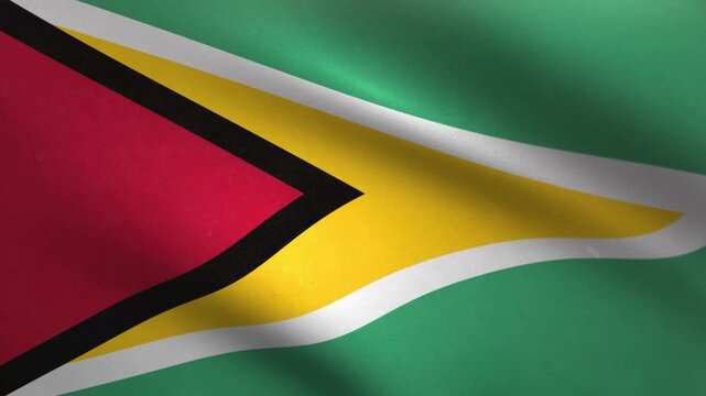 Guyana Flag Waving Seamless Loop