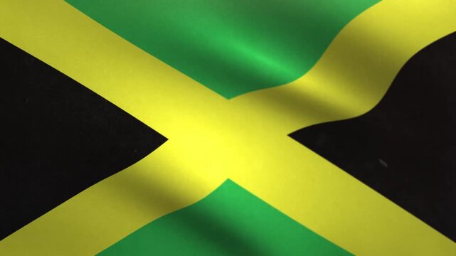 Jamaica Flag Waving Seamless Loop