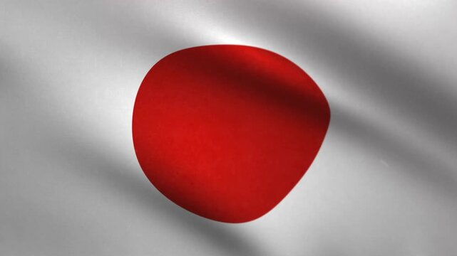 Japan Flag Waving Seamless Loop