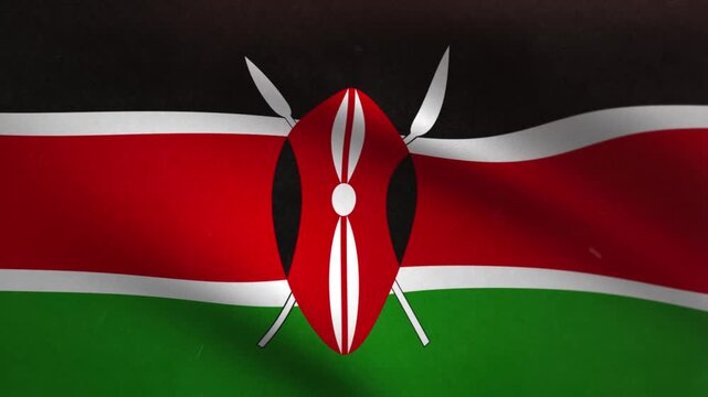 Kenya Flag Waving Seamless Loop