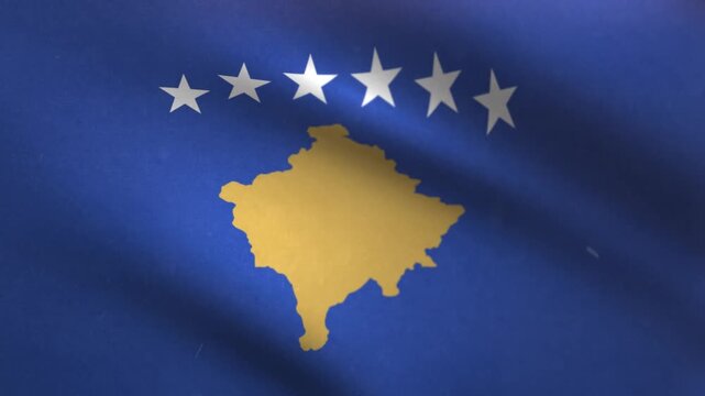 Kosovo Flag Waving Seamless Loop
