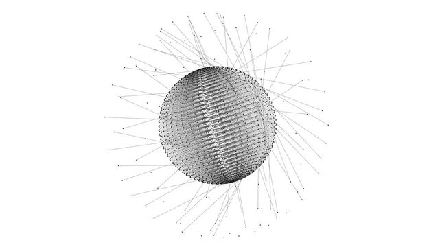 Puffed: Sphere Particle Network geometry shape object landscape abstract formation generative animation art generative technology Design Motion