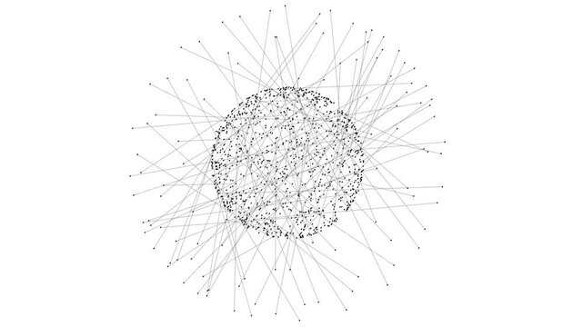 Puffed: Sphere Particle Network geometry shape object landscape abstract formation generative animation art generative technology Design Motion