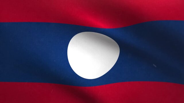Laos Flag Waving Seamless Loop