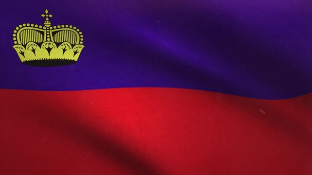 Liechtenstein Flag Waving Seamless Loop