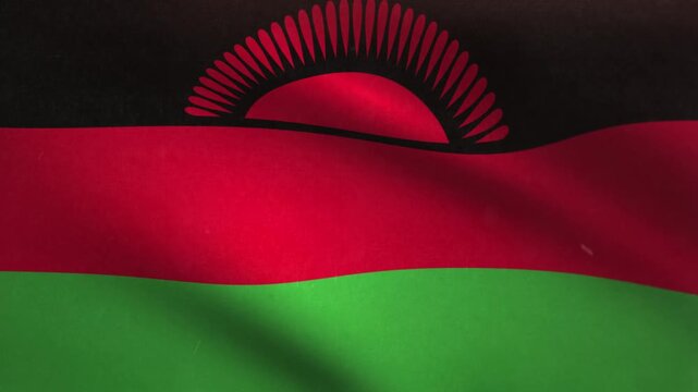 Malawi Flag Waving Seamless Loop