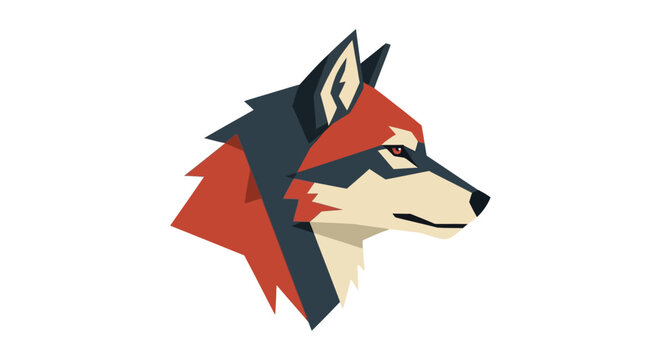 Geometric Wolf Head Vector Illustration