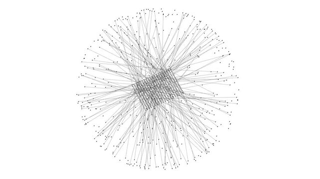 Puffed: Sphere Grid Particle Network geometry shape object landscape abstract formation generative animation art generative technology Design Motion